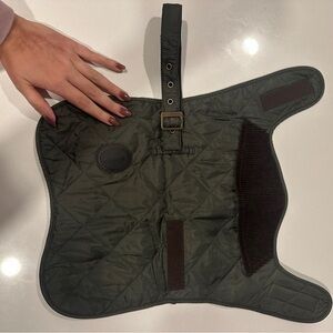 Barbour Olive Quilted Dog Coat